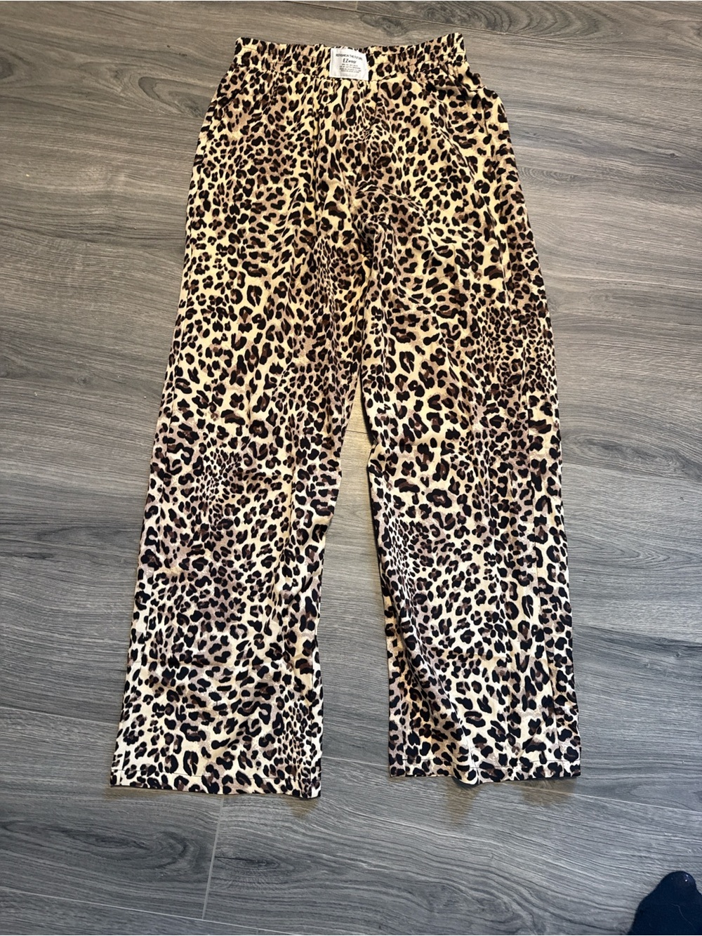 SHEIN Beige and Black Leopard Print Casual Pants